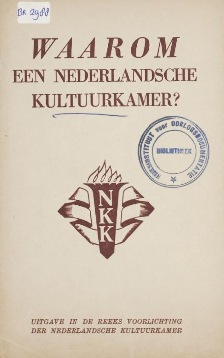 1940 1945 Nederlandsche Kultuurkamer Oratoriumvereniging Stem en Snaren in Enkhuizen